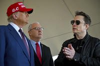 President-elect Donald Trump speaks with Elon Musk