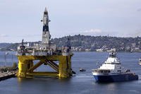 Aiviq heads in for docking in Elliott Bay in Seattle