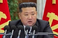 North Korean leader Kim Jong Un delivers a speech