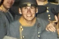 Jefferson Griffin wearing a Confederate military uniform in the early 2000s