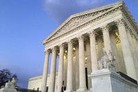 The Supreme Court at sunset in Washington