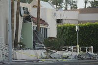 Damage to a building is seen after an explosion in Palm Springs, California.