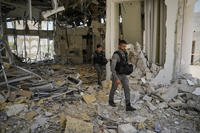 Building hit by a missile launched from Iran, in Petah Tikva, Israel