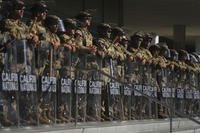 California National Guard are positioned at the Federal Building