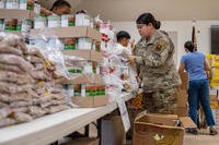 Mobile food pantry at chapel on Hurlburt Field, Fla.