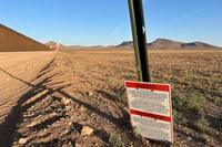 A sign in a militarized zone along the southern U.S. border in New Mexico.