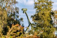 A mobile radar installation is seen at the Danish military site.