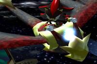 Shadow The Hedgehog Riding A Craft In Space