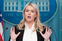 White House press secretary Karoline Leavitt speaks with reporters in the James Brady Press Briefing Room at the White House, Wednesday, March 4, 2026, in Washington. (AP Photo/Alex Brandon)