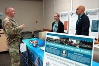 Conversation at a job fair.