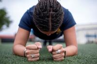 A sailor doing a plank.