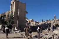 Destruction from Saudi-led Coalition Strike in Sanaa