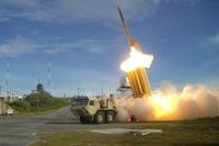 Two Terminal High Altitude Area Defense (THAAD) interceptors are launched during a successful intercept test on Sept. 10, 2013, at an unspecified location. (Defense Department photo)