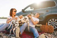 Couple with dog