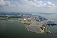 An aerial view of Norfolk Naval Station. (U.S. Navy photo/Petty Officer 2nd Class Christopher Stoltz)