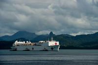 The hospital ship USNS Mercy (T-AH 19) arrives at Suva, Fiji during Pacific Partnership 2015. (U.S. Air Force photo by Senior Airman Peter Reft/Released)