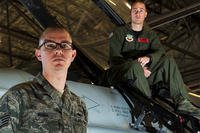 Brothers Air Force 1st Lt. Sean Rush, a pilot in the 421st Fighter Squadron, and Air Force Staff Sgt. Brandon Rush of the 388th Aircraft Maintenance Squadron are both assigned to the 388th Fighter Wing at Hill Air Force Base, Utah. U.S. Air Force photo