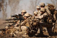 Marines with Company B, 1st Battalion, 1st Marine Regiment -- part of Marine Rotational Force Darwin -- attack an objective during a live-fire range movement at Bradshaw Field Training Area in Australia, on Aug. 10, 2016. Sarah Anderson/Marine Corps
