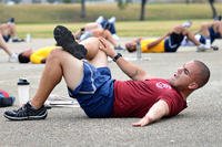 Airman leads calisthenics exercise