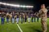 Oath of Enlistment at Salute to Military Service football game.
