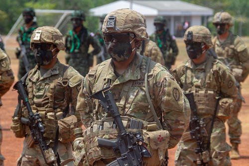 soldiers Krabi, Kingdom of Thailand, during the opening ceremony of Hanuman Guardian