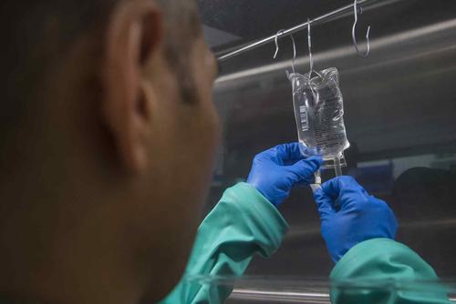 Pharmacist prepares compounded intravenous medications