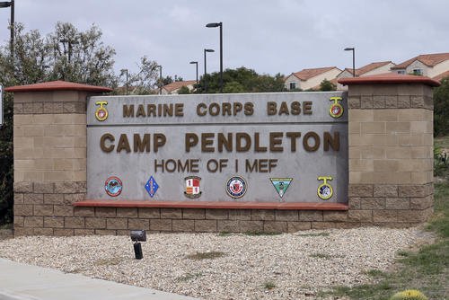 The entrance to Marine Corps base Camp Pendleton