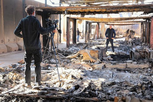 Destroyed living quarters after missile attacks at al-Asad Air Base