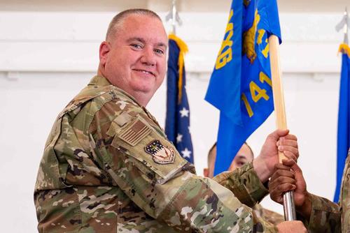 Jeremy Russell during a change of command at Malmstrom Air Force Base