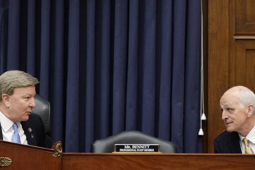 HASC Chairman Rep. Mike Rogers speaks with Rep. Adam Smith