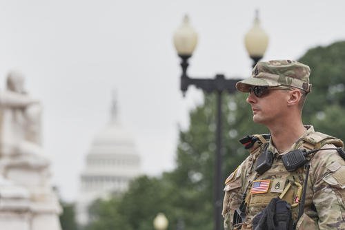 District of Columbia National Guard soldier keeps watch