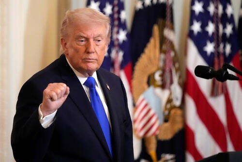 President Donald Trump leaves after an event to proclaim "Angel Family Day" in the East Room of the White House, Monday, Feb. 23, 2026, in Washington. (AP Photo/Alex Brandon)